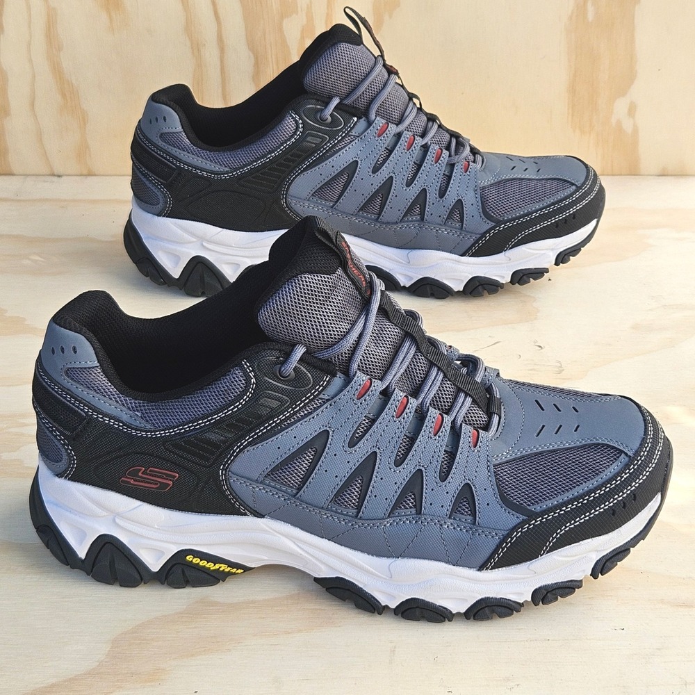 Skechers Hillcrest Sun Path Mens 14 Charcoal Grey Trail Shoes 237608 Goodyear